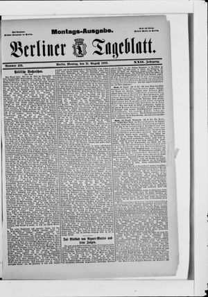 Berliner Tageblatt und Handels-Zeitung vom 21.08.1893