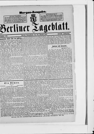 Berliner Tageblatt und Handels-Zeitung on Aug 26, 1893