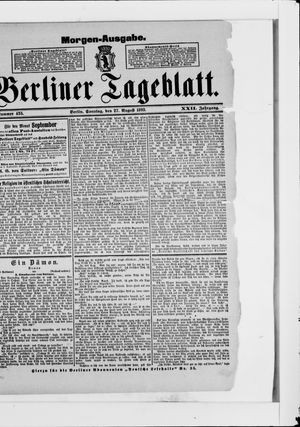 Berliner Tageblatt und Handels-Zeitung on Aug 27, 1893