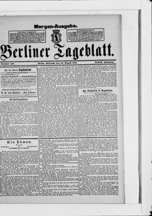 Berliner Tageblatt und Handels-Zeitung vom 30.08.1893