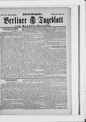 Berliner Tageblatt und Handels-Zeitung vom 30.08.1893