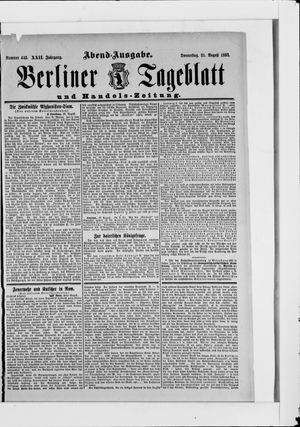 Berliner Tageblatt und Handels-Zeitung vom 31.08.1893