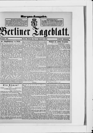 Berliner Tageblatt und Handels-Zeitung on Sep 6, 1893