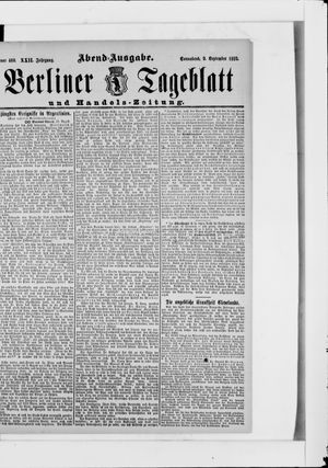 Berliner Tageblatt und Handels-Zeitung vom 09.09.1893