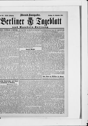 Berliner Tageblatt und Handels-Zeitung vom 12.09.1893