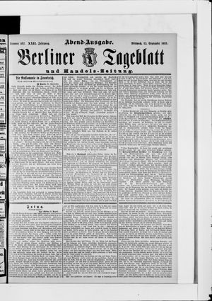 Berliner Tageblatt und Handels-Zeitung vom 13.09.1893