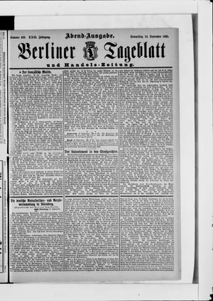 Berliner Tageblatt und Handels-Zeitung vom 14.09.1893
