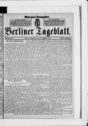 Berliner Tageblatt und Handels-Zeitung vom 16.09.1893