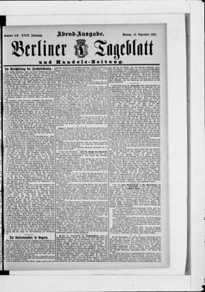 Berliner Tageblatt und Handels-Zeitung vom 18.09.1893