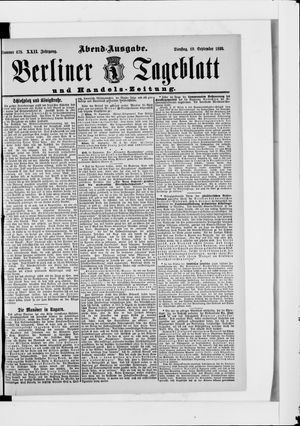 Berliner Tageblatt und Handels-Zeitung vom 19.09.1893