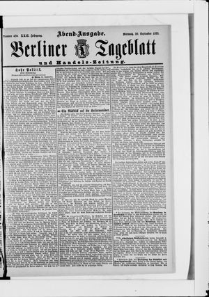 Berliner Tageblatt und Handels-Zeitung vom 20.09.1893