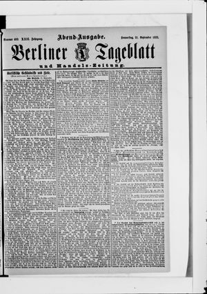 Berliner Tageblatt und Handels-Zeitung vom 21.09.1893