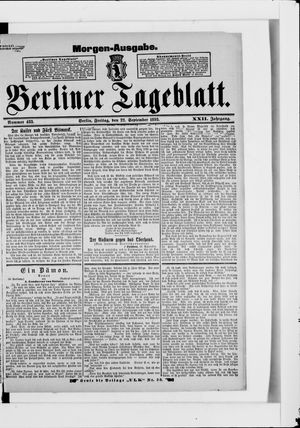 Berliner Tageblatt und Handels-Zeitung vom 22.09.1893