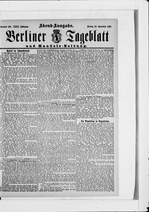 Berliner Tageblatt und Handels-Zeitung vom 22.09.1893
