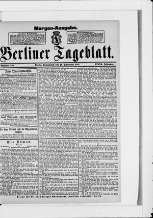 Berliner Tageblatt und Handels-Zeitung on Sep 23, 1893