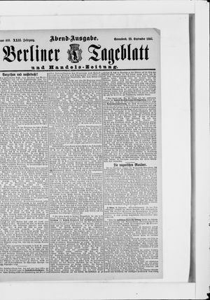 Berliner Tageblatt und Handels-Zeitung on Sep 23, 1893