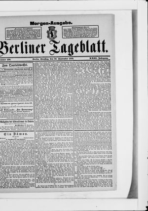 Berliner Tageblatt und Handels-Zeitung vom 26.09.1893