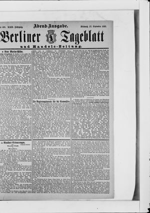 Berliner Tageblatt und Handels-Zeitung vom 27.09.1893