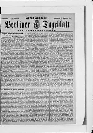 Berliner Tageblatt und Handels-Zeitung vom 30.09.1893