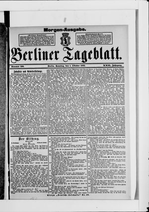 Berliner Tageblatt und Handels-Zeitung vom 01.10.1893