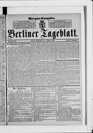 Berliner Tageblatt und Handels-Zeitung vom 04.10.1893