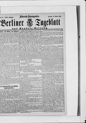 Berliner Tageblatt und Handels-Zeitung on Oct 10, 1893
