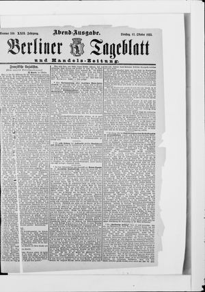 Berliner Tageblatt und Handels-Zeitung vom 17.10.1893