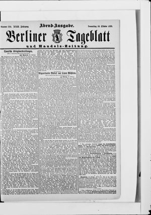 Berliner Tageblatt und Handels-Zeitung vom 19.10.1893