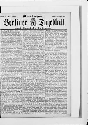 Berliner Tageblatt und Handels-Zeitung on Oct 20, 1893