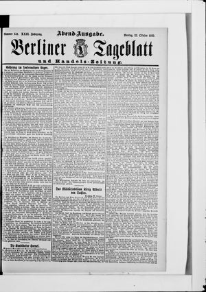 Berliner Tageblatt und Handels-Zeitung vom 23.10.1893