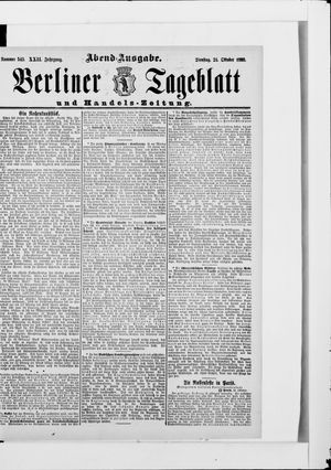 Berliner Tageblatt und Handels-Zeitung on Oct 24, 1893