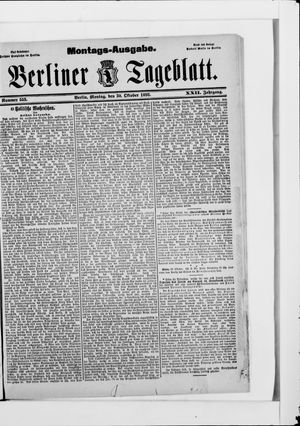Berliner Tageblatt und Handels-Zeitung vom 30.10.1893
