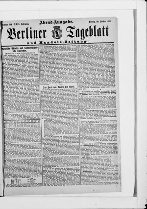 Berliner Tageblatt und Handels-Zeitung vom 30.10.1893
