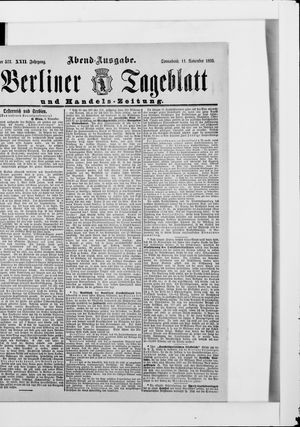 Berliner Tageblatt und Handels-Zeitung vom 11.11.1893