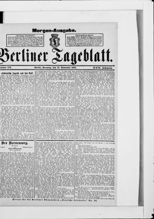 Berliner Tageblatt und Handels-Zeitung vom 12.11.1893
