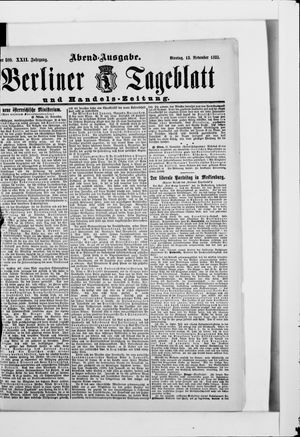 Berliner Tageblatt und Handels-Zeitung vom 13.11.1893