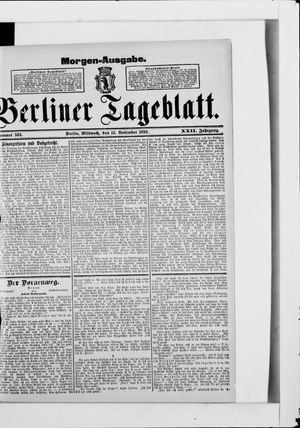 Berliner Tageblatt und Handels-Zeitung vom 15.11.1893