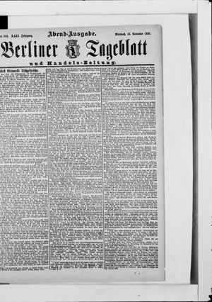 Berliner Tageblatt und Handels-Zeitung vom 15.11.1893
