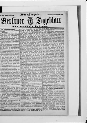 Berliner Tageblatt und Handels-Zeitung vom 16.11.1893
