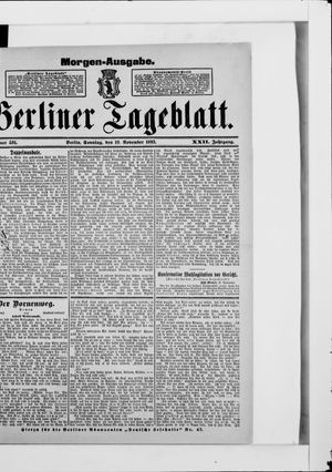 Berliner Tageblatt und Handels-Zeitung vom 19.11.1893