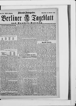 Berliner Tageblatt und Handels-Zeitung vom 25.11.1893