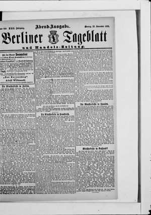 Berliner Tageblatt und Handels-Zeitung vom 27.11.1893