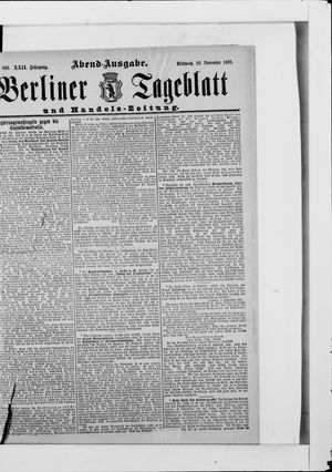 Berliner Tageblatt und Handels-Zeitung vom 29.11.1893