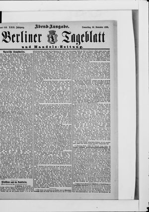 Berliner Tageblatt und Handels-Zeitung vom 30.11.1893