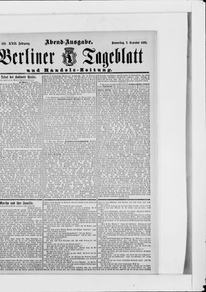 Berliner Tageblatt und Handels-Zeitung on Dec 7, 1893
