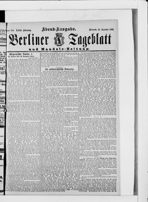 Berliner Tageblatt und Handels-Zeitung vom 13.12.1893