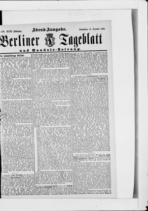 Berliner Tageblatt und Handels-Zeitung vom 14.12.1893