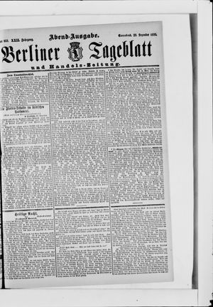 Berliner Tageblatt und Handels-Zeitung vom 23.12.1893