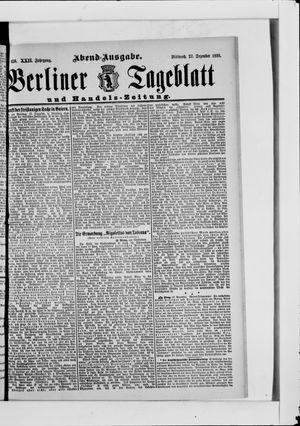 Berliner Tageblatt und Handels-Zeitung vom 27.12.1893
