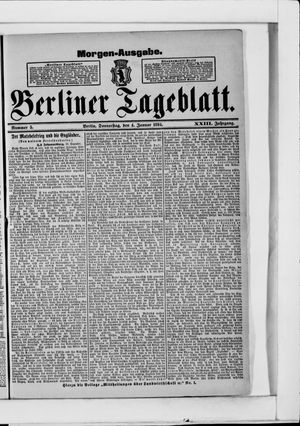 Berliner Tageblatt und Handels-Zeitung vom 04.01.1894
